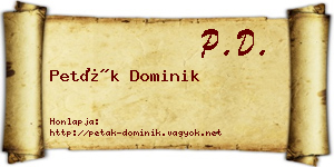 Peták Dominik névjegykártya